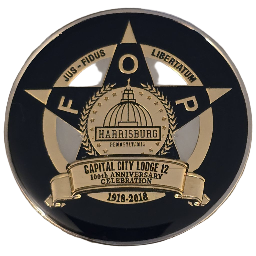 Capital City Lodge 12 100th Anniversary Challenge Coin — back