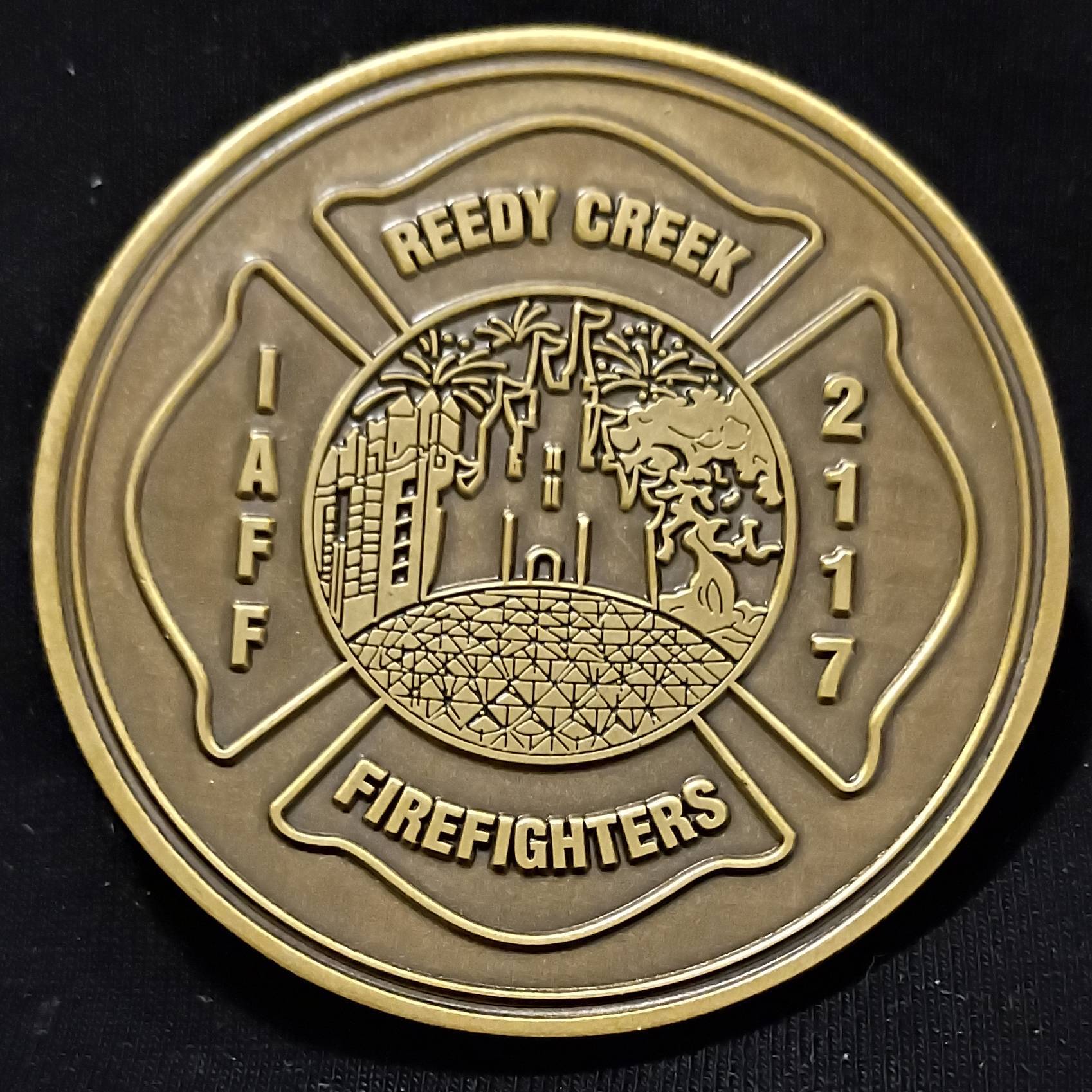 Reedy Creek Firefighters Challenge Coin — front