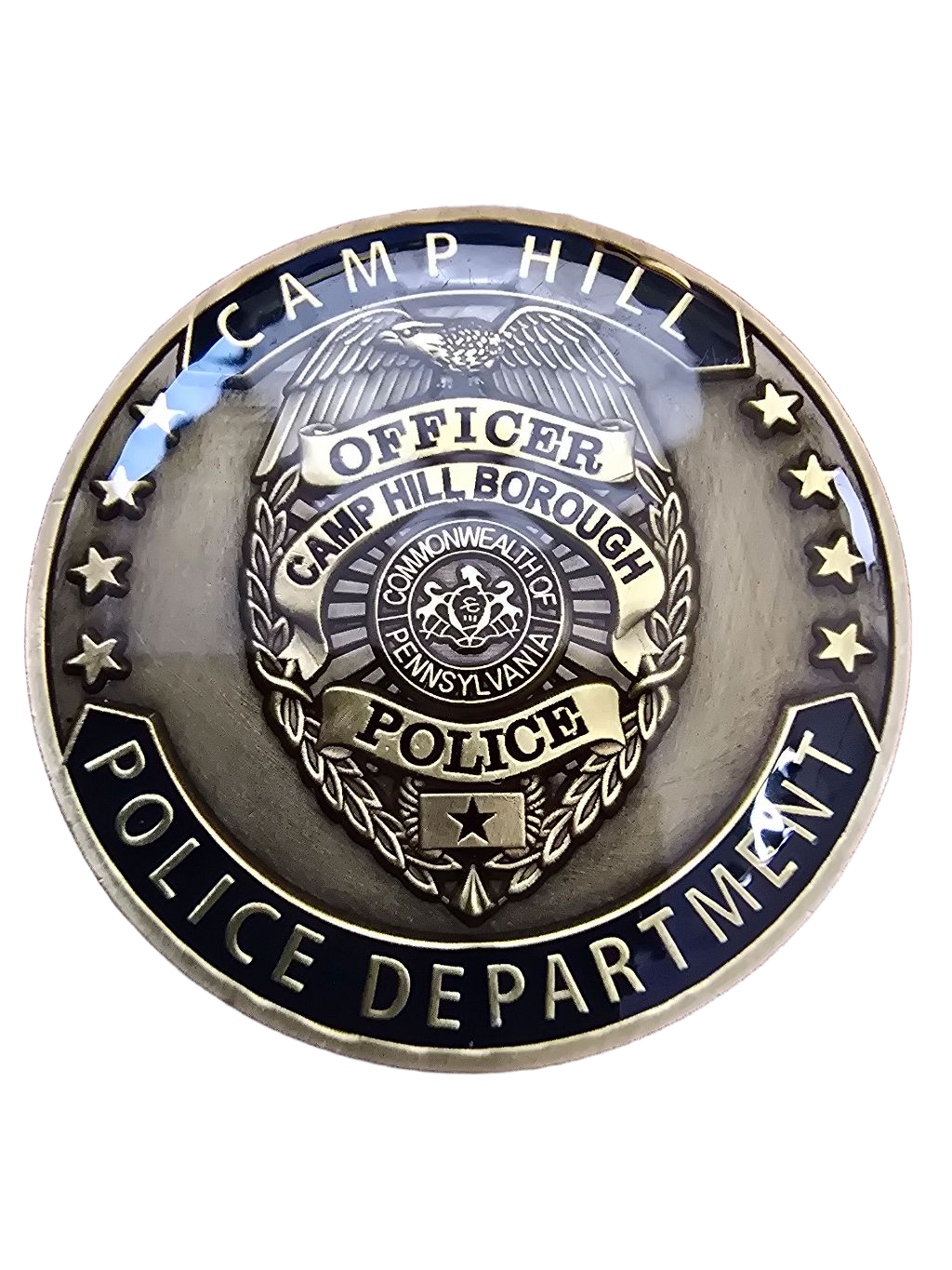 Camp Hill Police department challenge coin — back