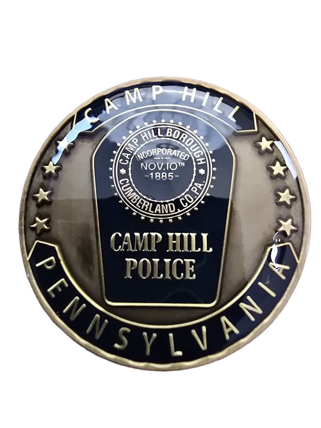 Camp Hill Police department challenge coin — front
