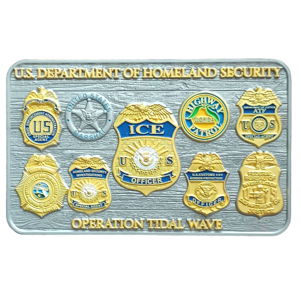 ICE Operation Tidal Wave Challenge Coin — back