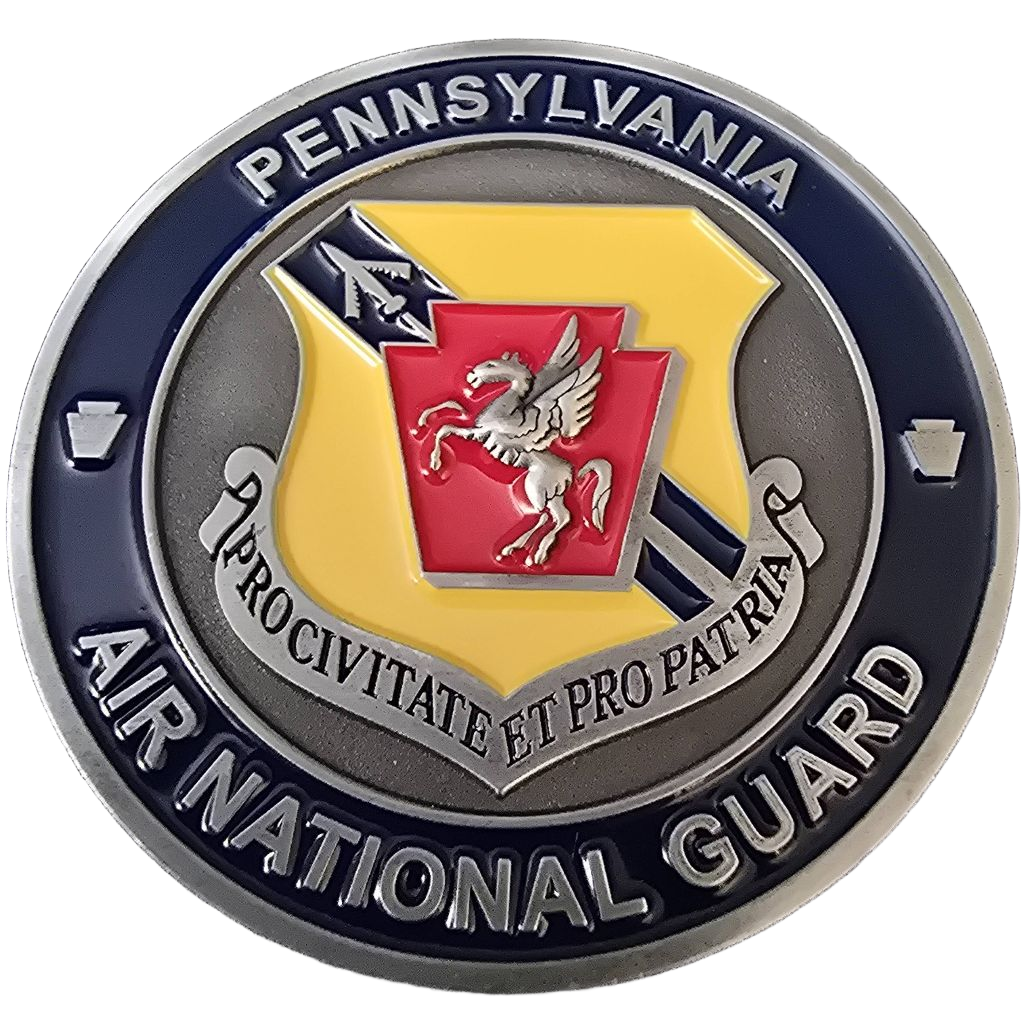 PA Air National Guard Major General coin for excellence — back