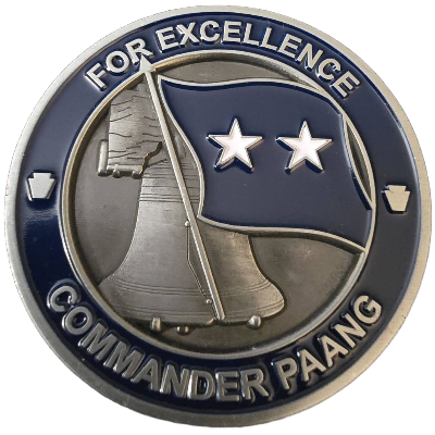 PA Air National Guard Major General coin for excellence