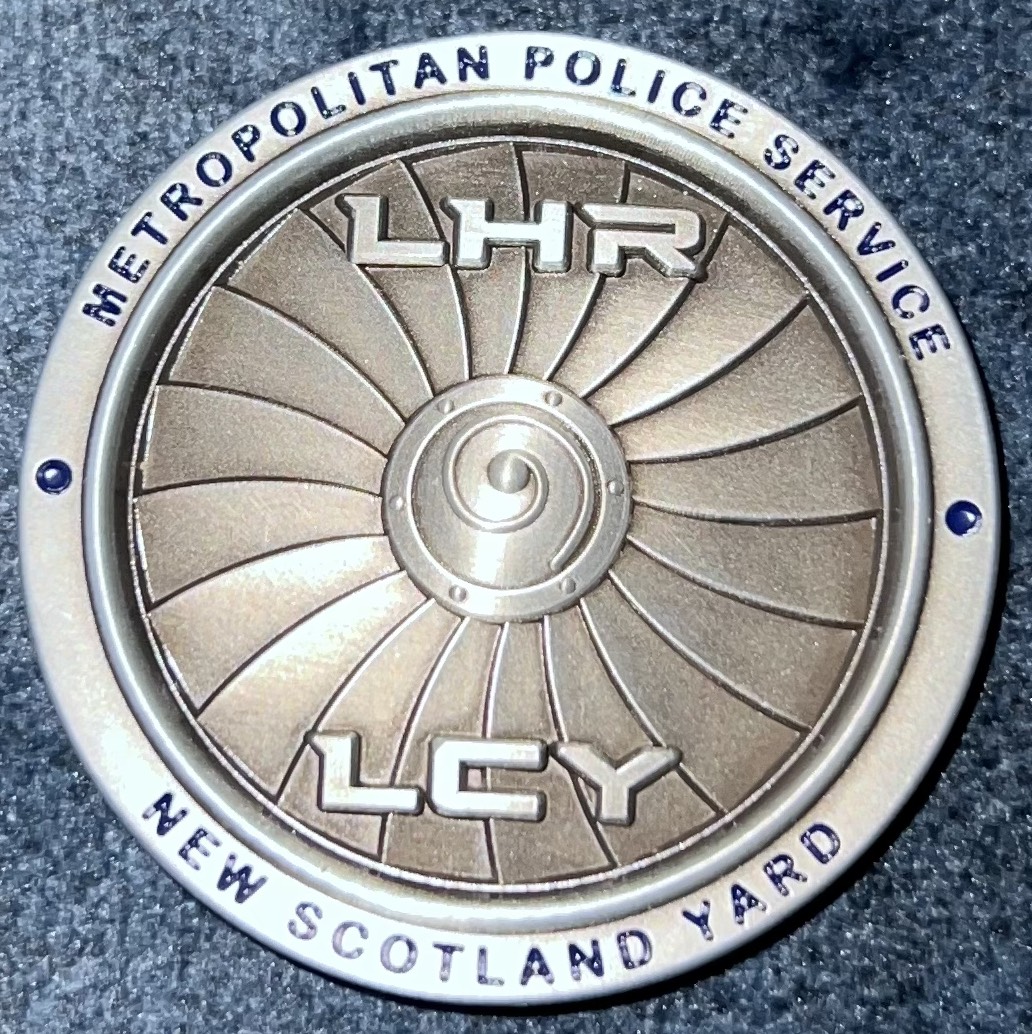 Metropolitan Police Soecialist Operations ‘Hunter’ Challenge Coin - Blue — back