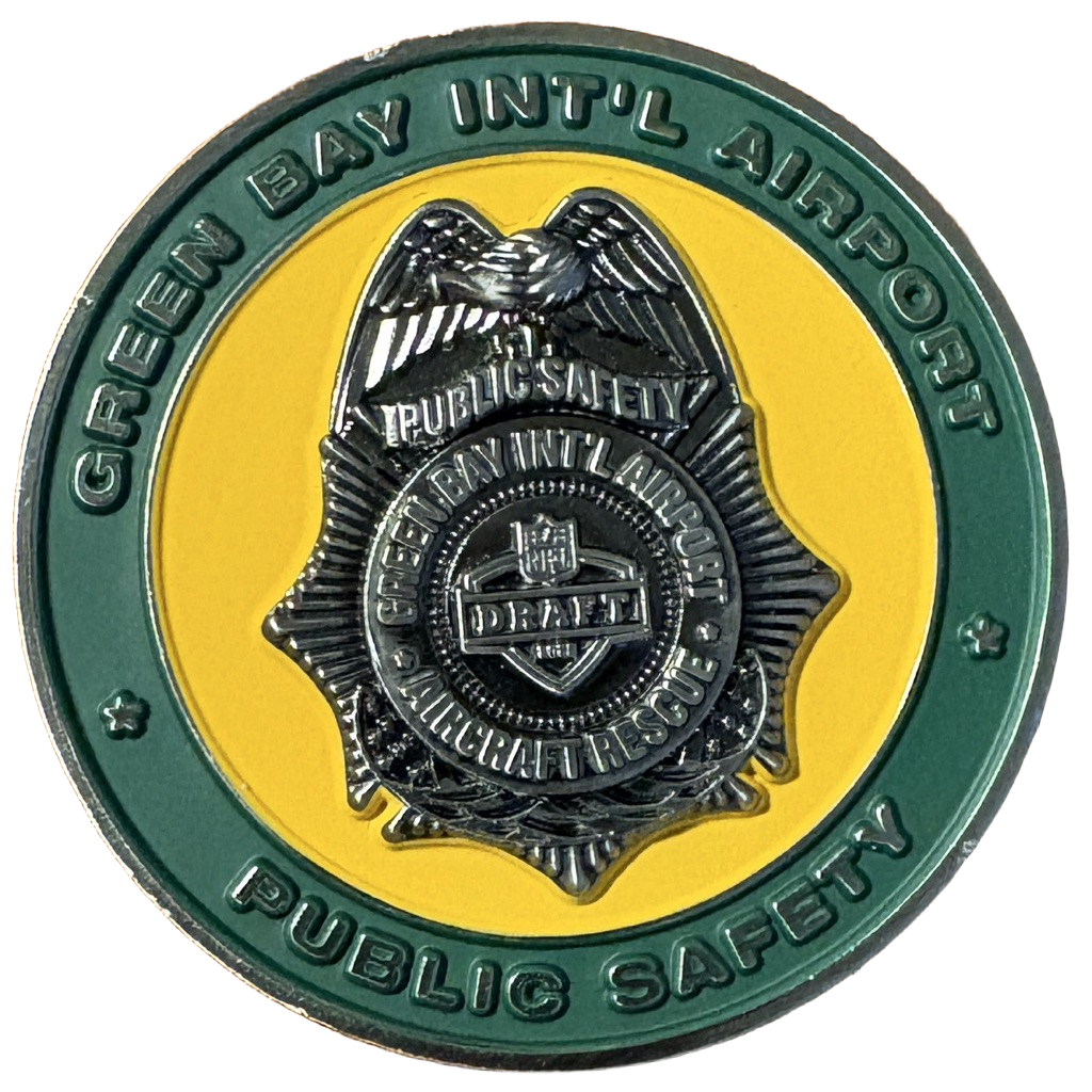 Austin Straubel Airport Public Safety Draft Coin — front