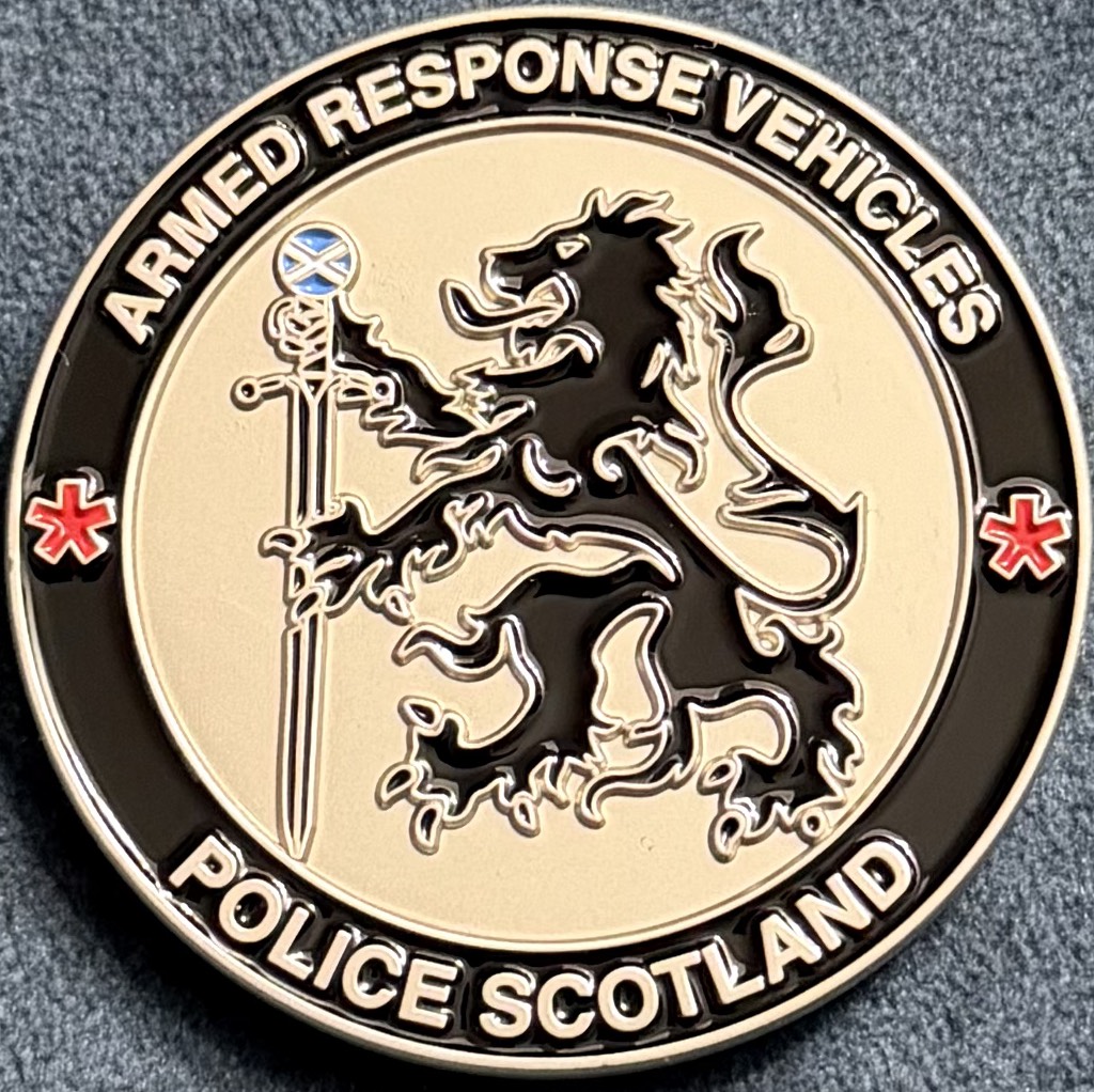 Police Scotland Armed Response Vehicles Challenge Coin — front