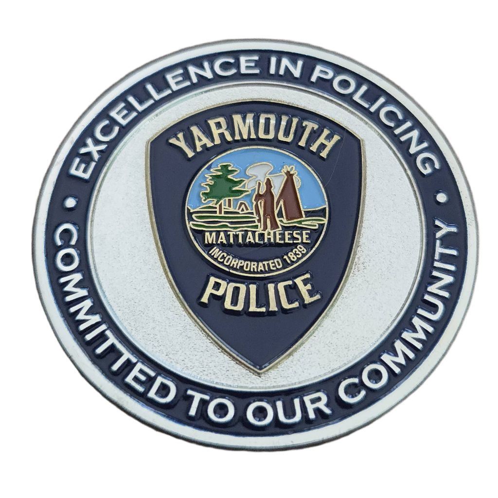 Yarmouth Police Department Coin — back