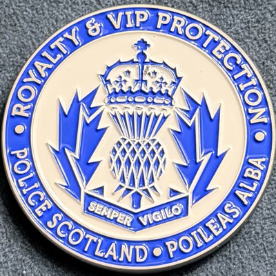 Police Scotland Royalty & VIP Protection Challenge Coin - Blue & White