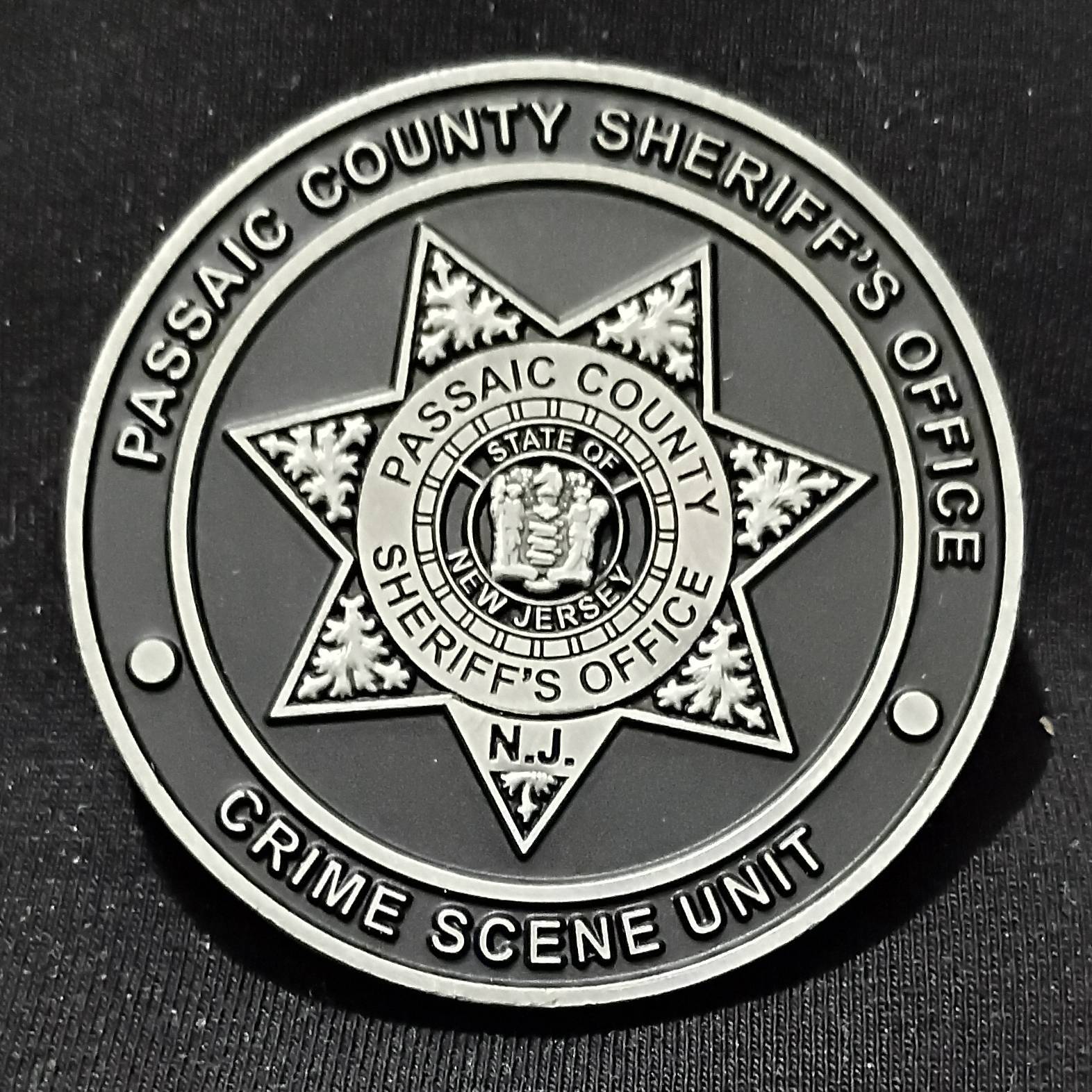 Passaic county sheriff's Department Crime Scene Unit Challenge Coin — front