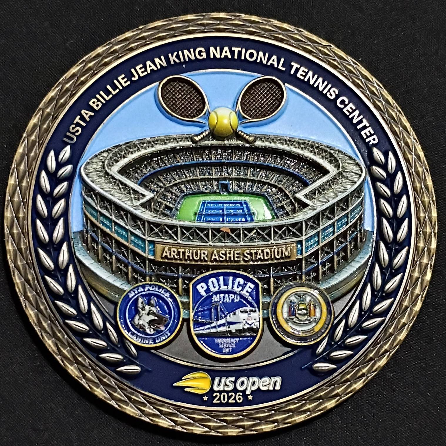 US Open 2026 MTA police department challenge coin — back