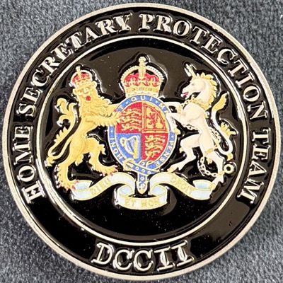 Metropolitan Police Home Secretary Protection Team Challenge Coin - Silver