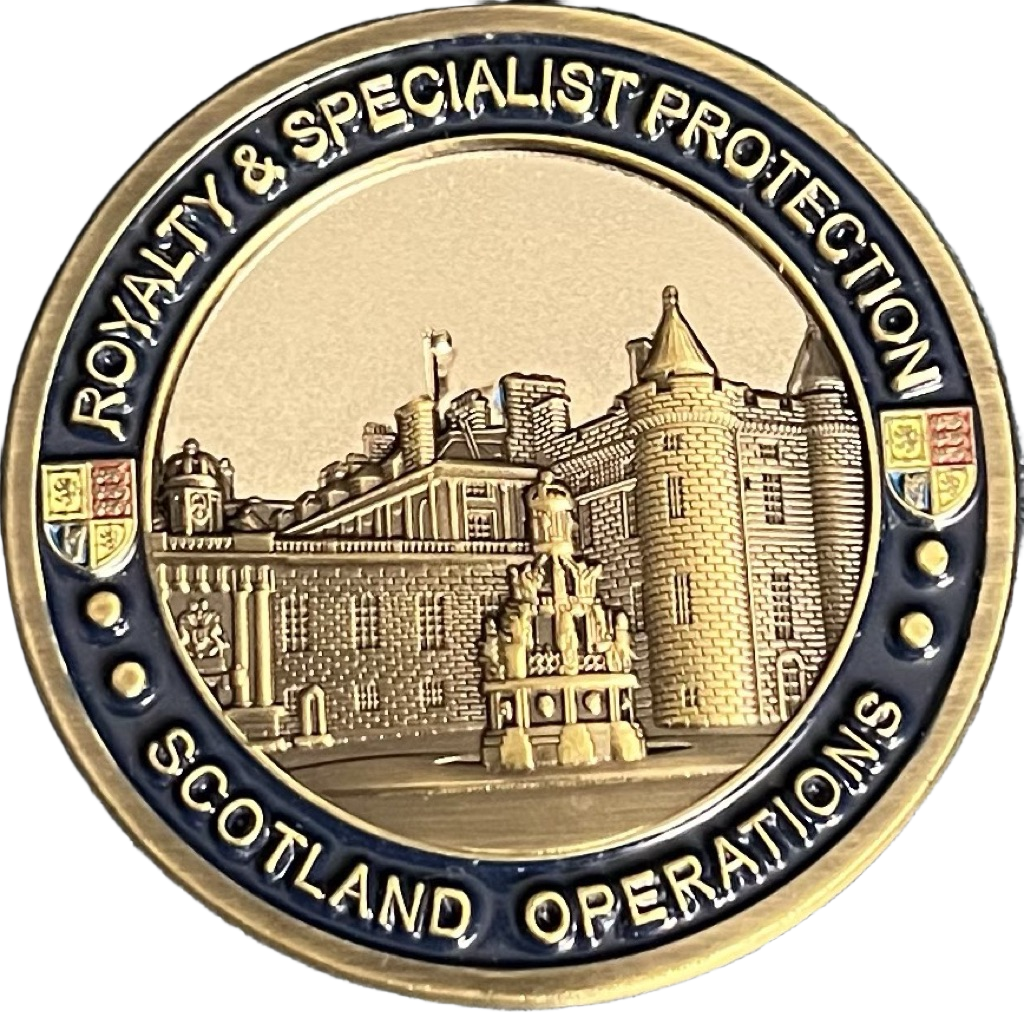 Metropolitan Police Royalty & Specialist Protection Scotland Operations Palace of Holyroodhouse Challenge Coin — front