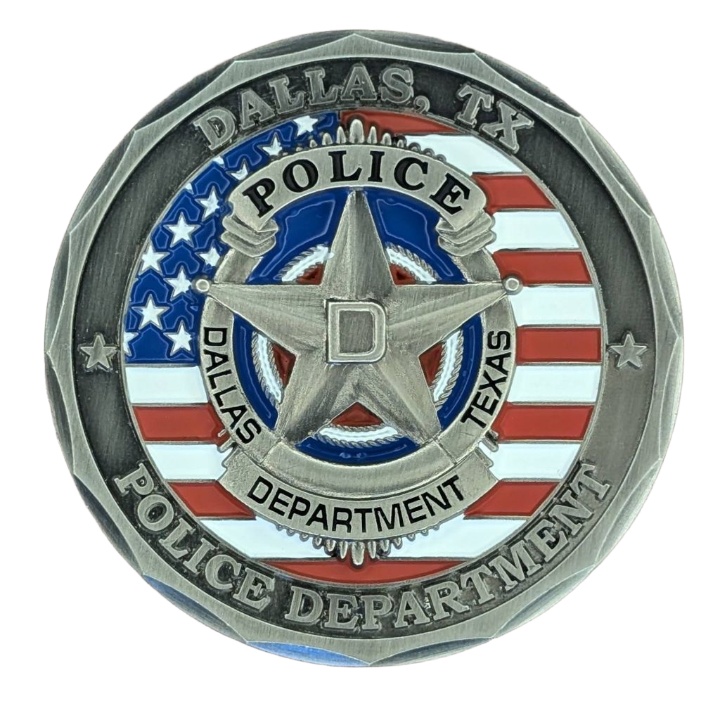 Dallas Police Department 250th Anniversary Challenge Coin — back