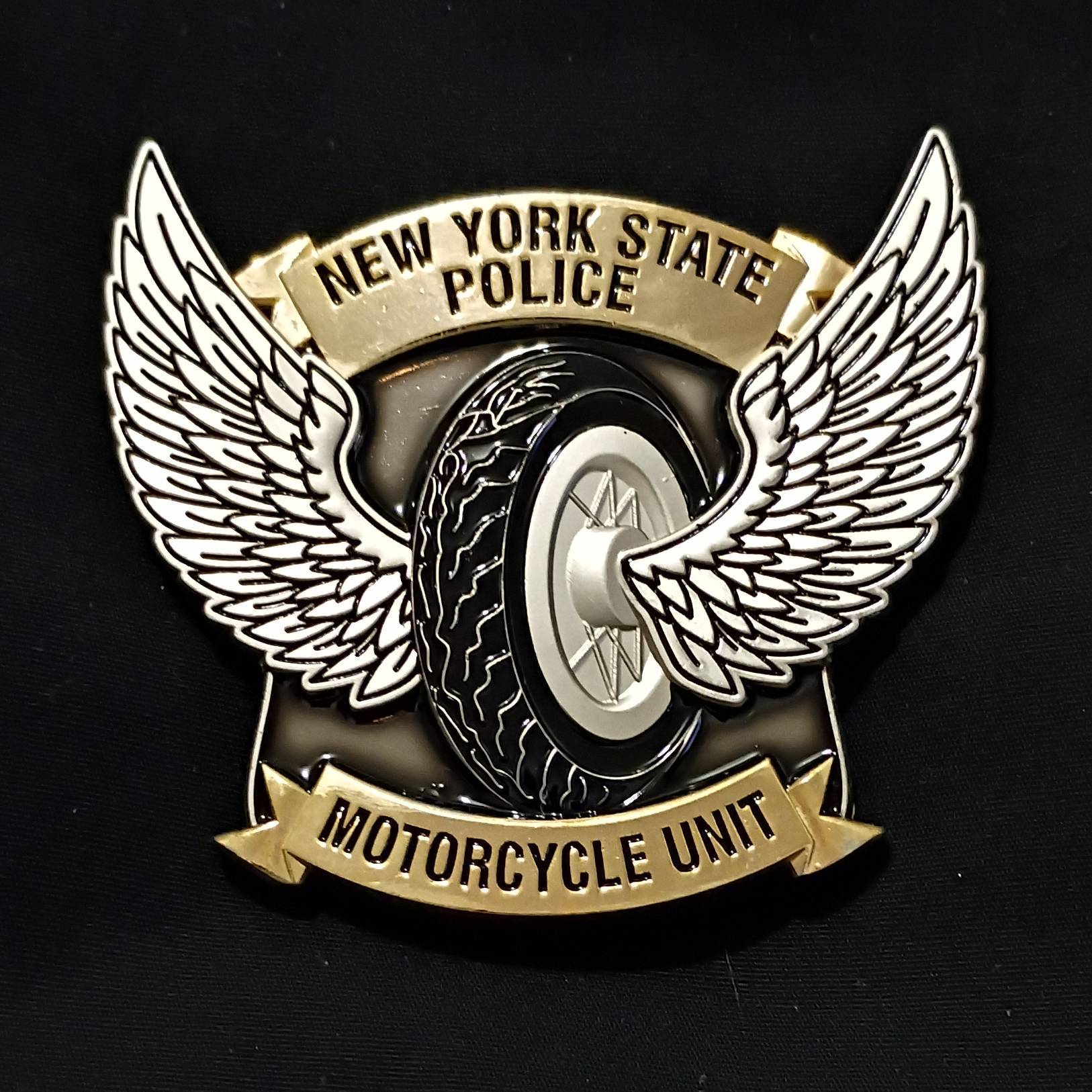 New York State Police motorcycle unit Challenge Coin — back