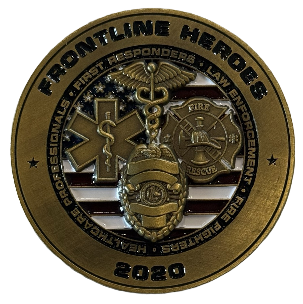 Frontline Heroes COVID-19 Pandemic Challenge Coin — back