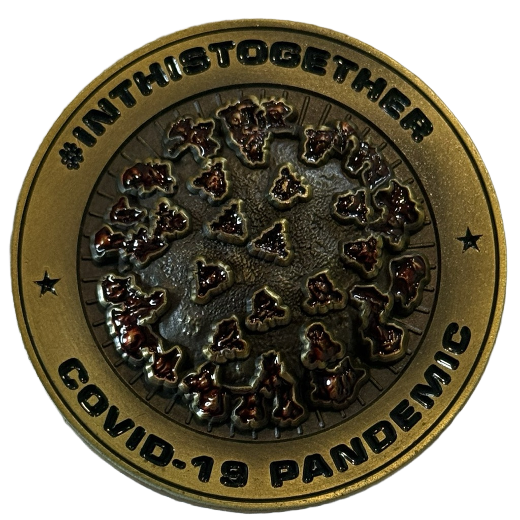 Frontline Heroes COVID-19 Pandemic Challenge Coin — front