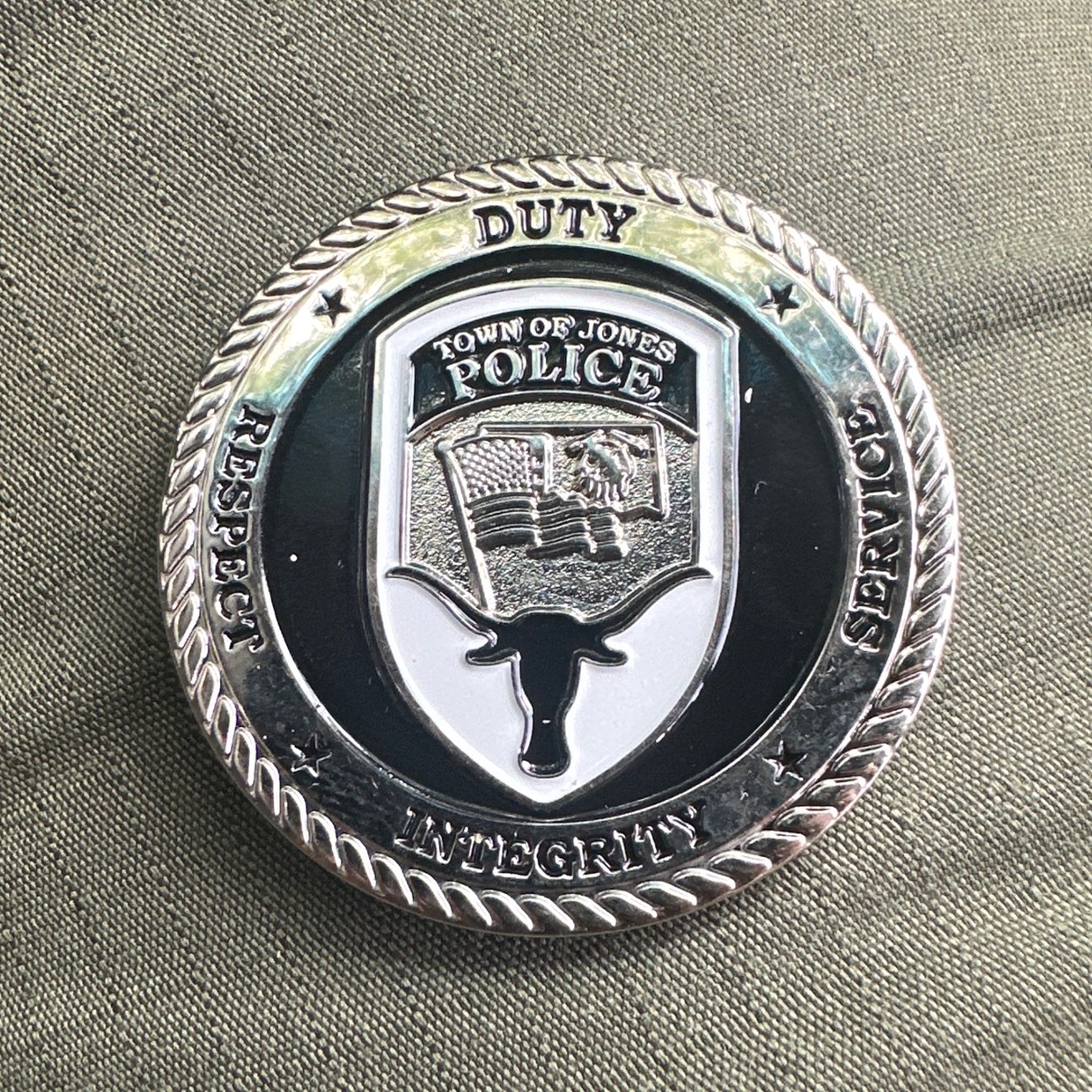 Jones Police Department Coin (OK) — back