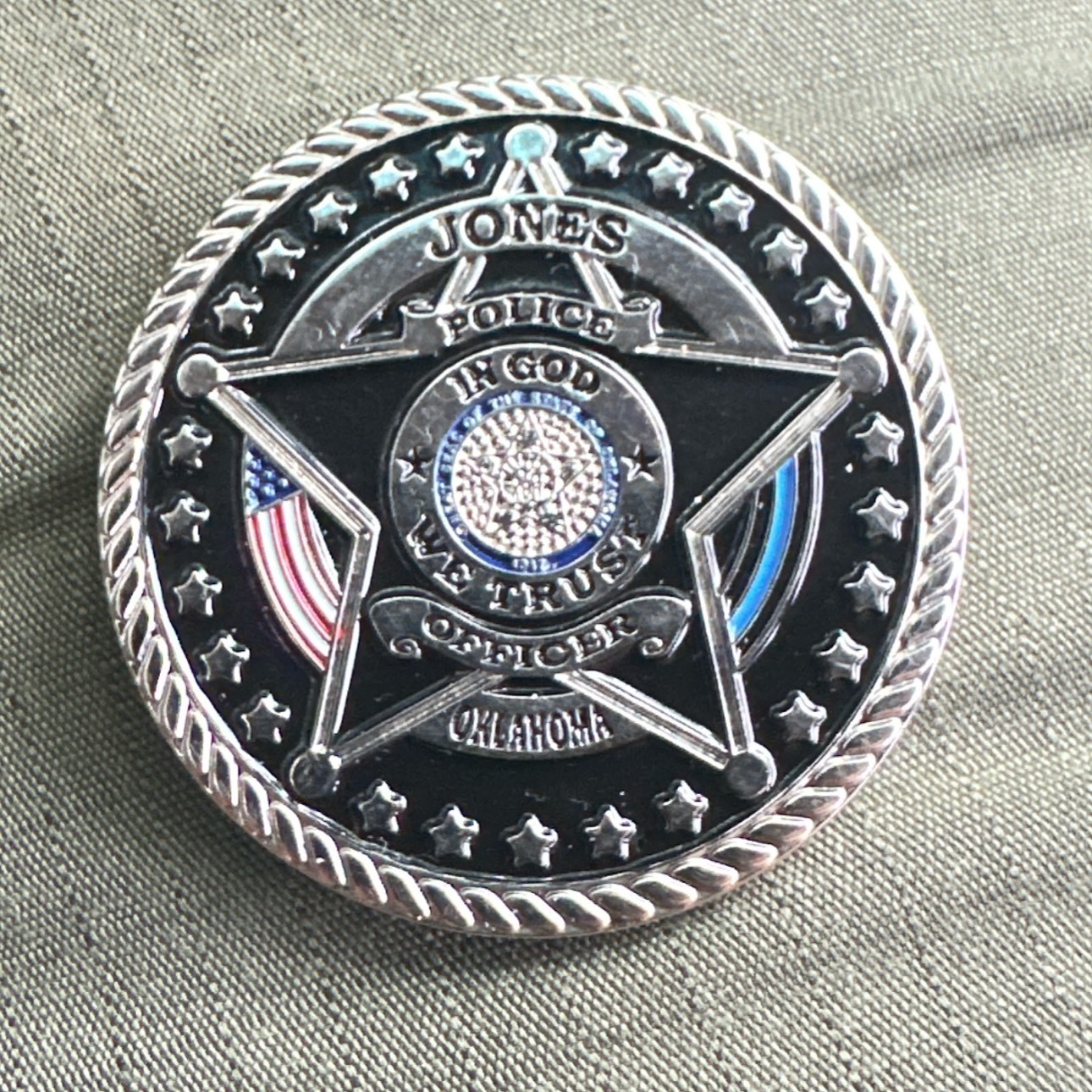 Jones Police Department Coin (OK) — front