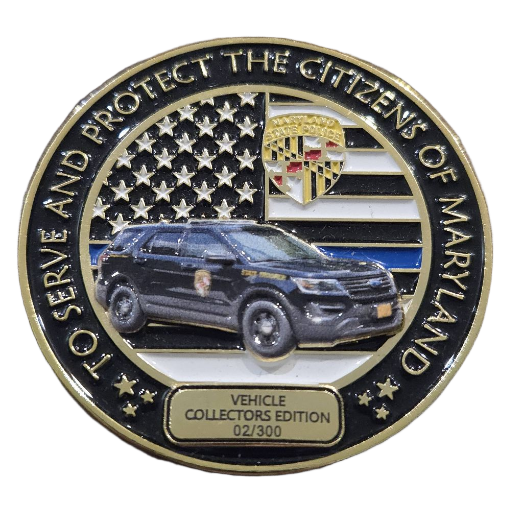 Maryland State Police Vehicle Coin — back