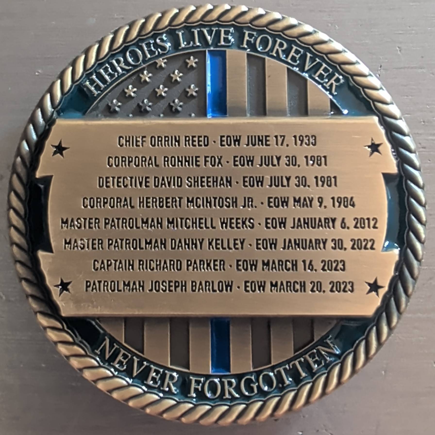 McAlister Police Department Tribute — back