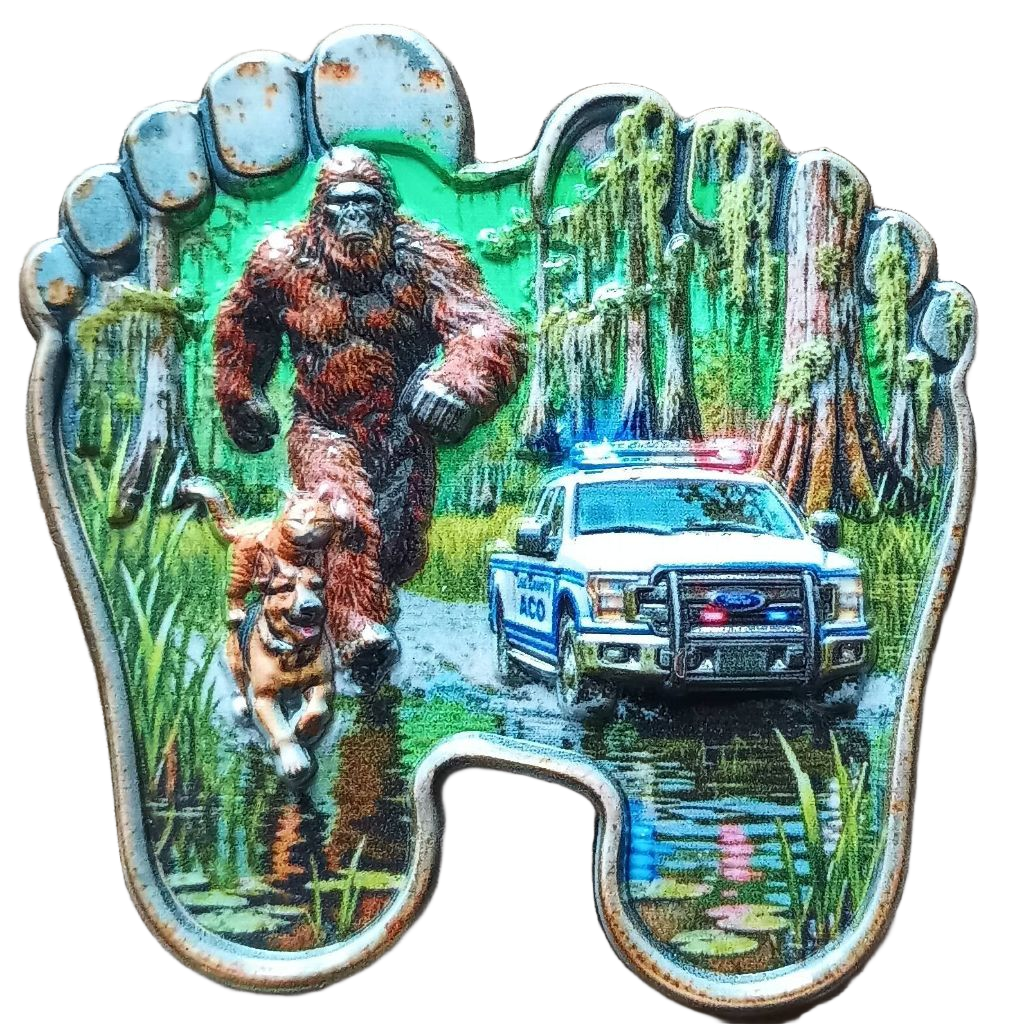 Lee County Animal Services Bigfoot Challenge Coin — front
