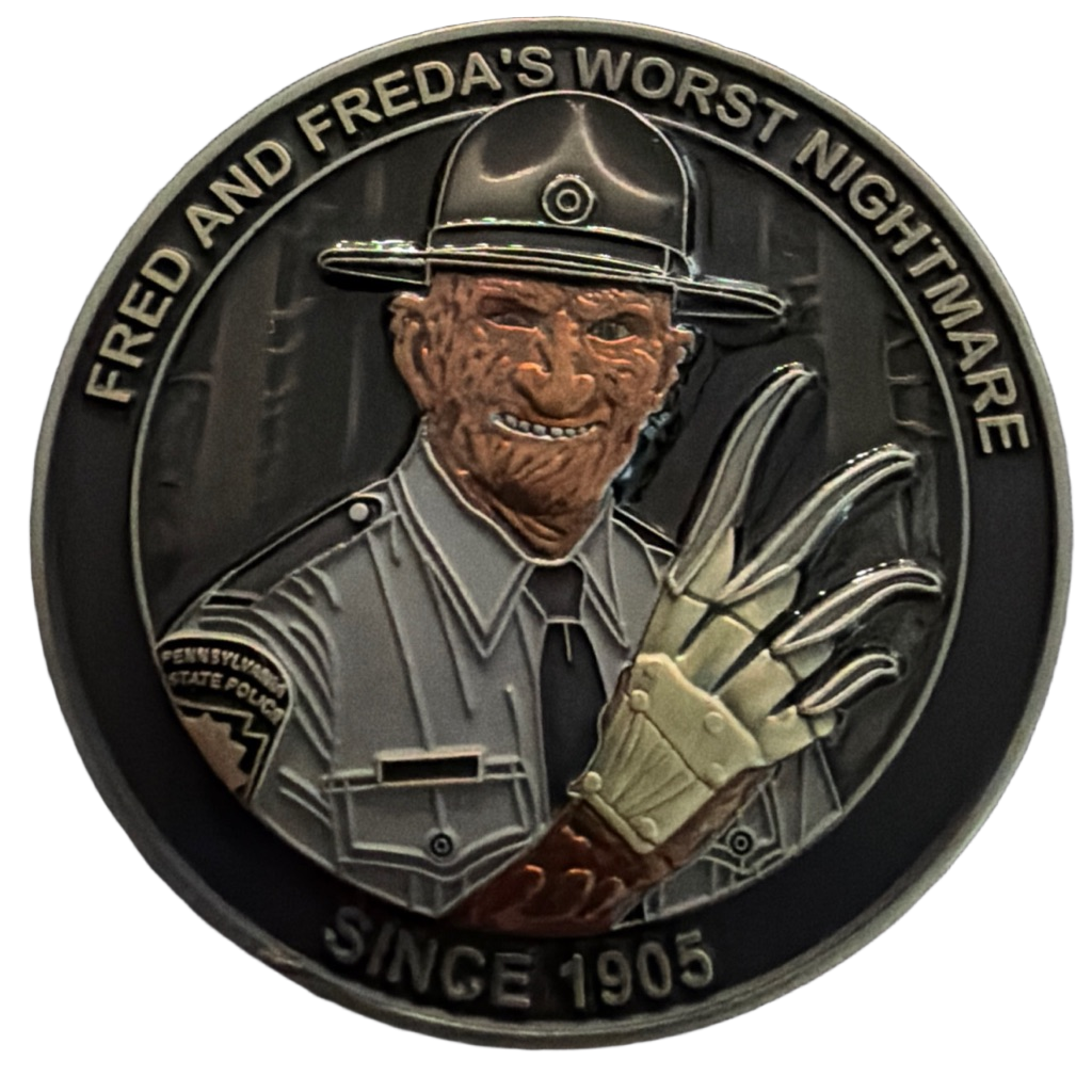 Pennsylvania State Police Halloween Coin — front