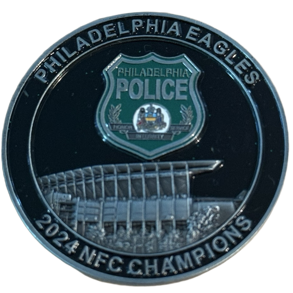 Philadelphia Police Department Eagles 2024 NFC Champions Challenge Coin — front