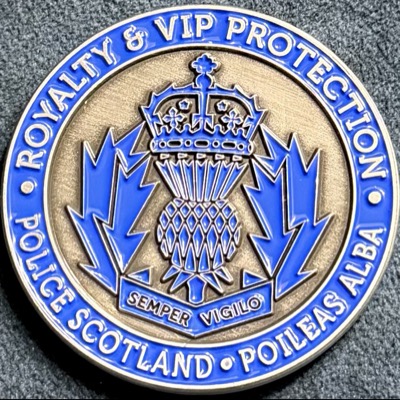 Police Scotland Royalty & VIP Protection Challenge Coin - Blue & Silver