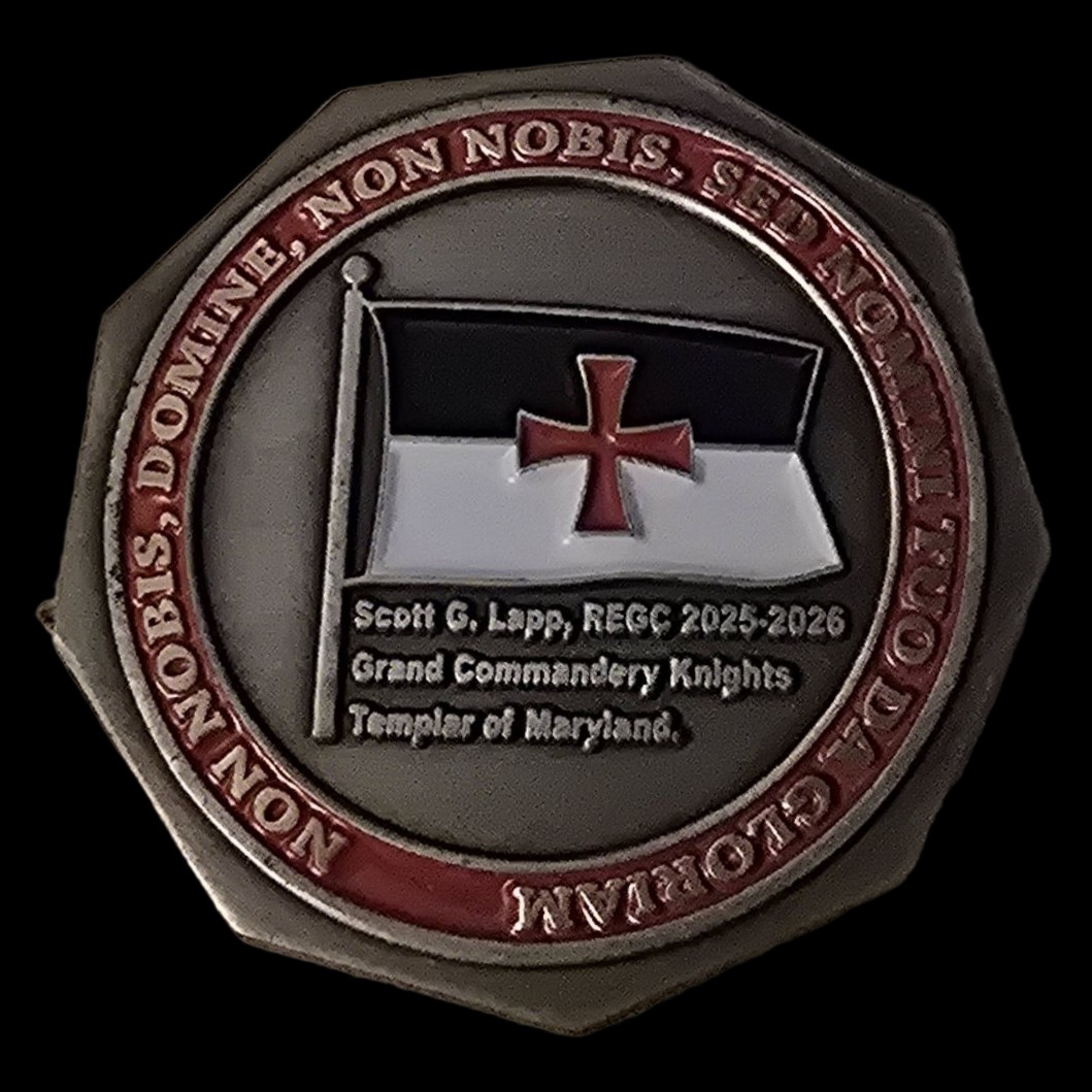 Grand Commandery Knights Templar of Maryland Challenge Coin — back