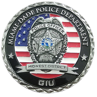 Miami-Dade Police Department Midwest District GIU Challenge Coin