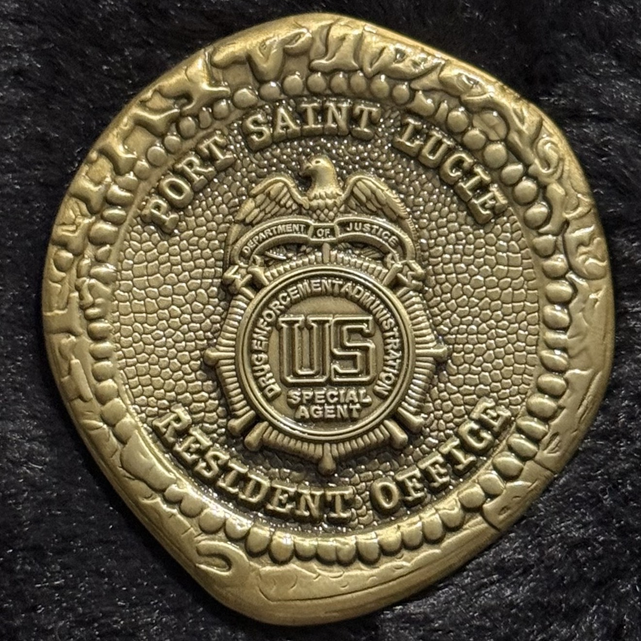 DEA Port St. Lucie Resident Office Doubloon (Gold Variant) — back