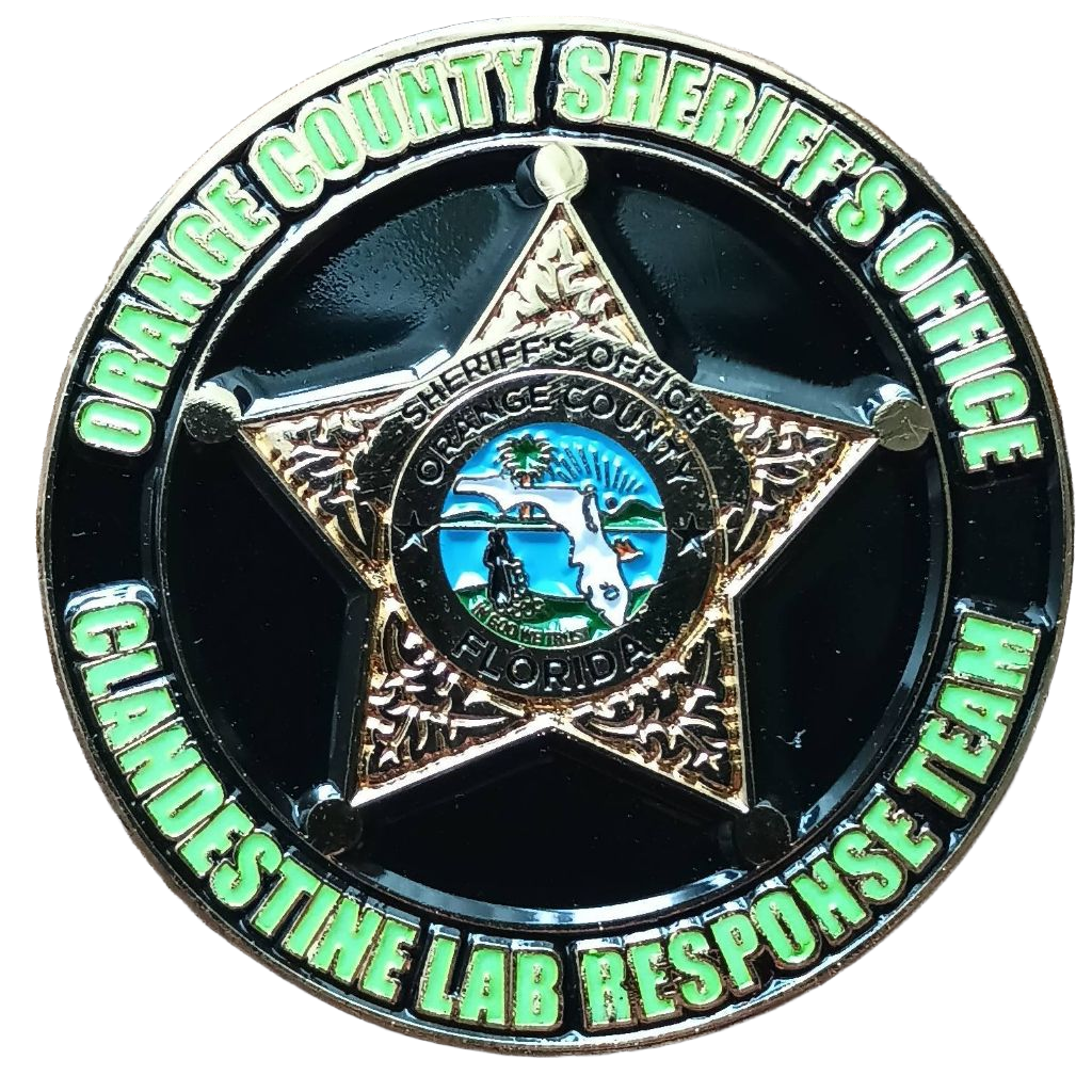 Orange County Sheriff's Office Clandestine Laboratory Response Team Challenge Coin — back