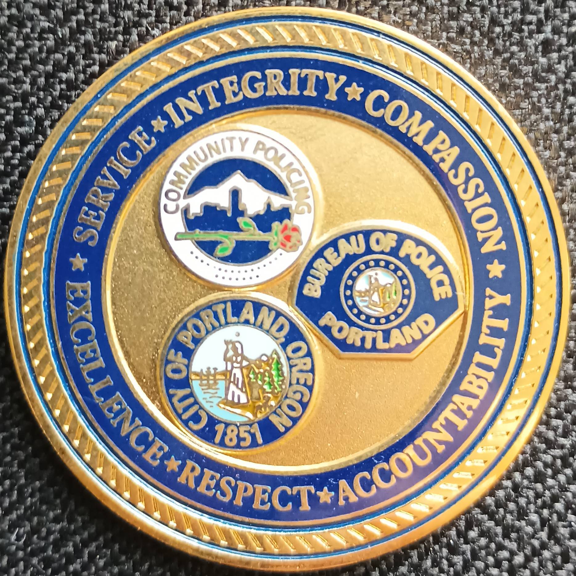 Portland Police Bureau Chief's Coin — back
