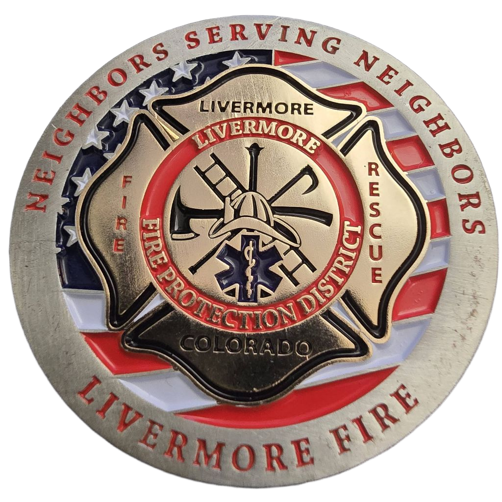 Livermore Fire Department Challenge Coin — back