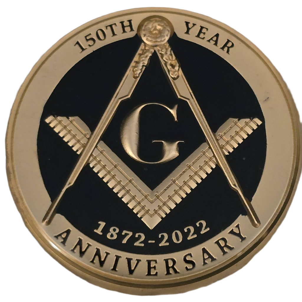 Riverside Lodge No. 503 150th Anniversary Masonic Challenge Coin — front