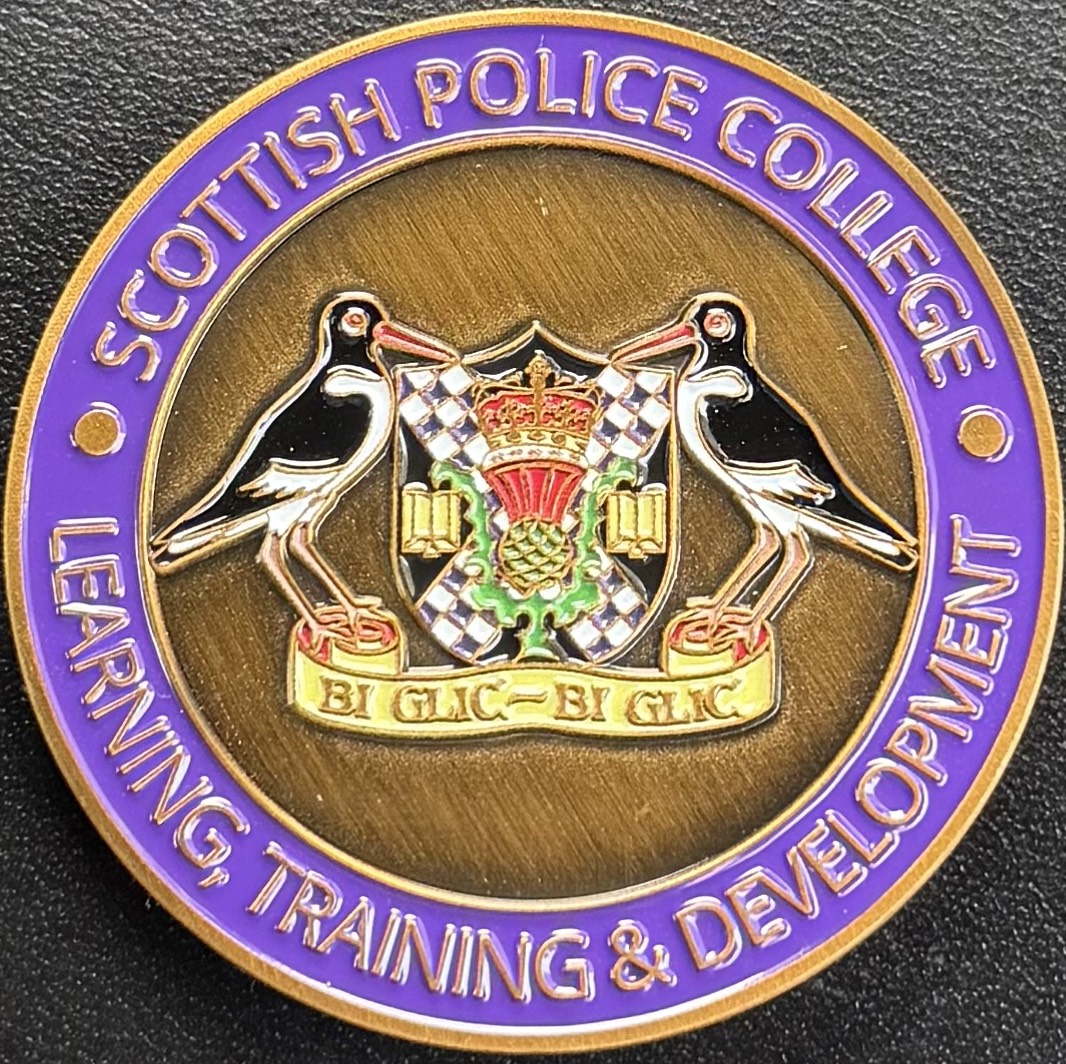 Scottish Police College Road VIP Protection Security Escort Driving Challenge Coin — back