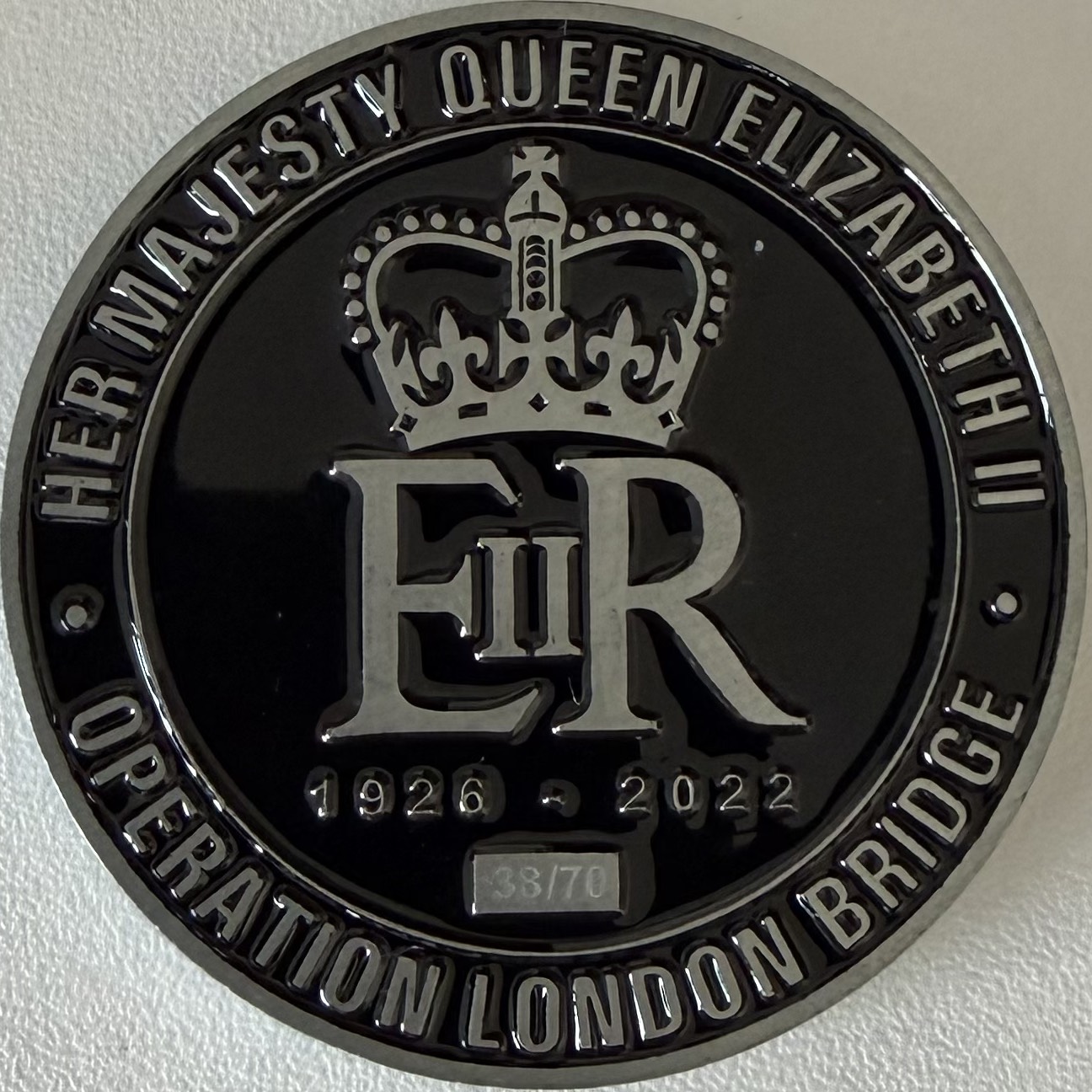 British Transport Police Specialist Search Officer Operation London Bridge Challenge Coin — back