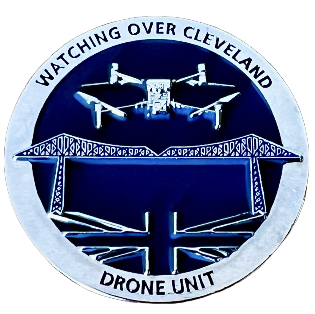 Cleveland Police Drone Unit Challenge Coin - Silver — front