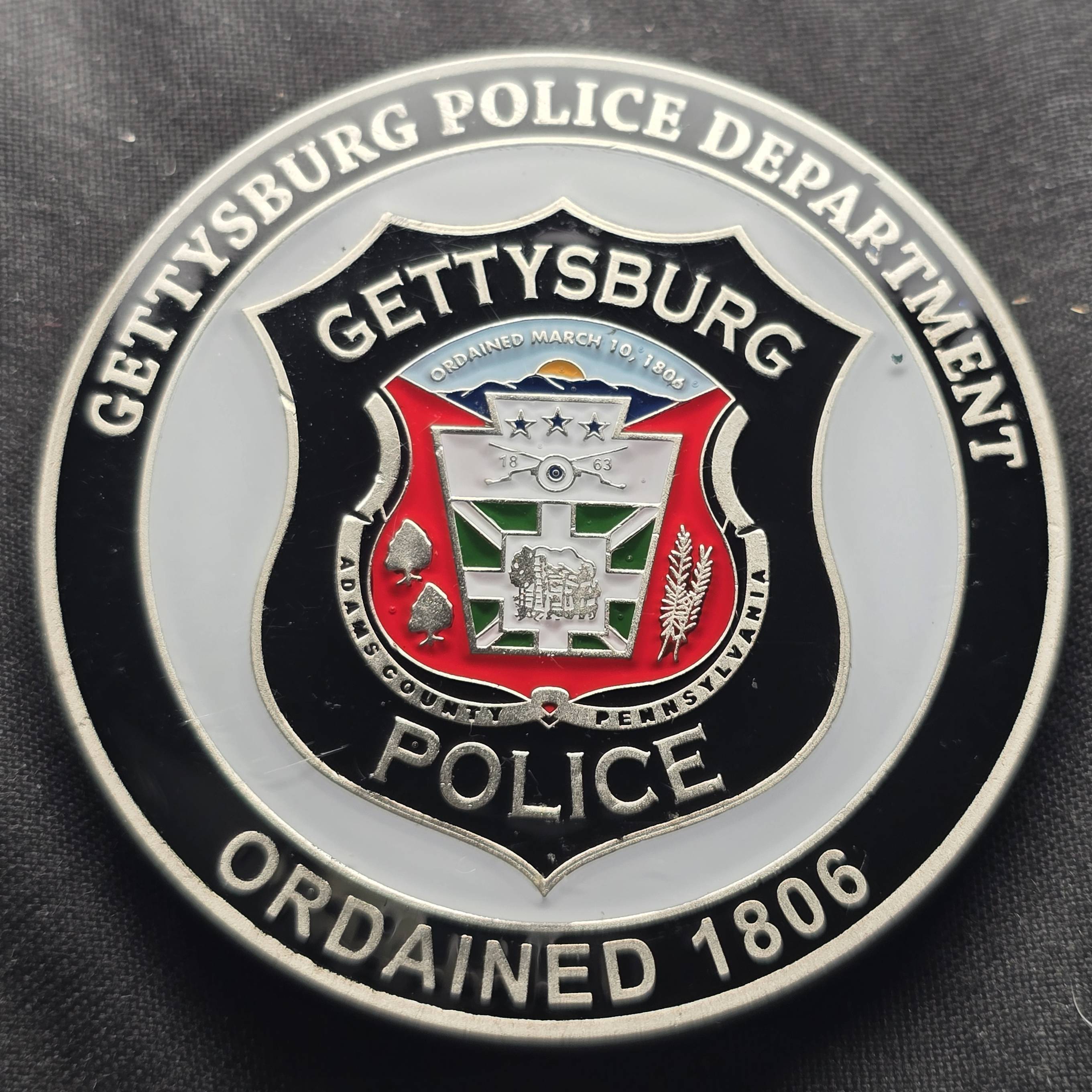 Gettysburg, police department. — back