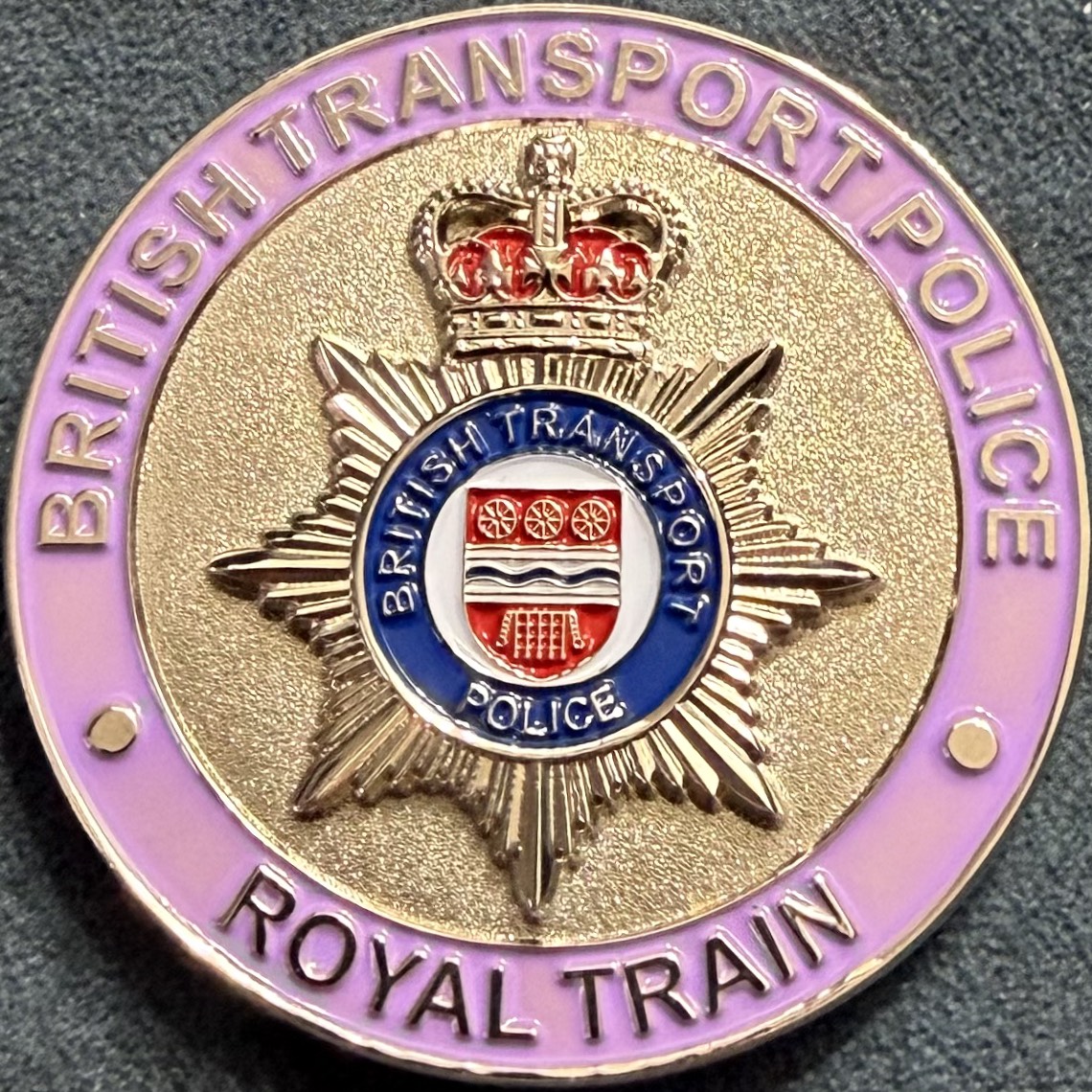 British Transport Police Royal Train Elizabeth II Challenge Coin — back