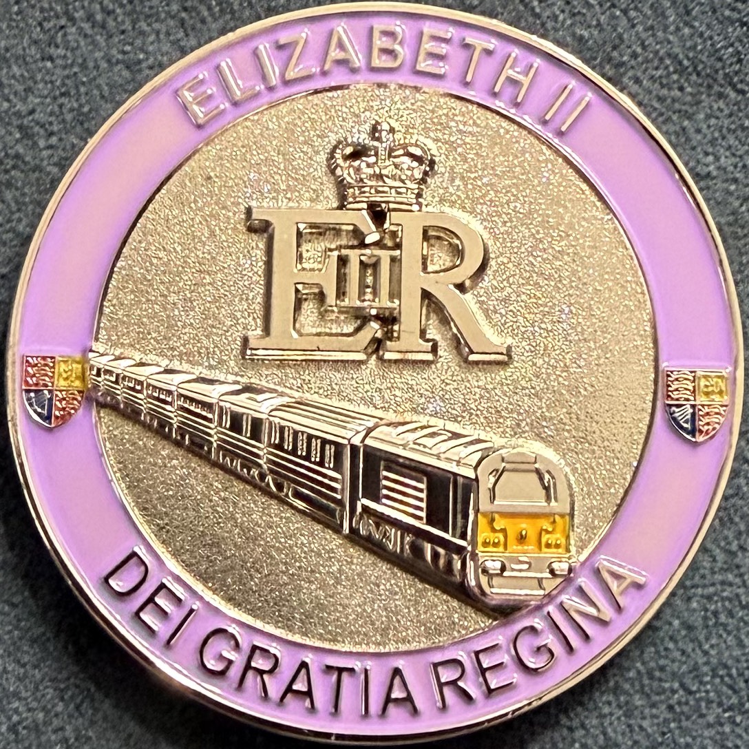 British Transport Police Royal Train Elizabeth II Challenge Coin — front