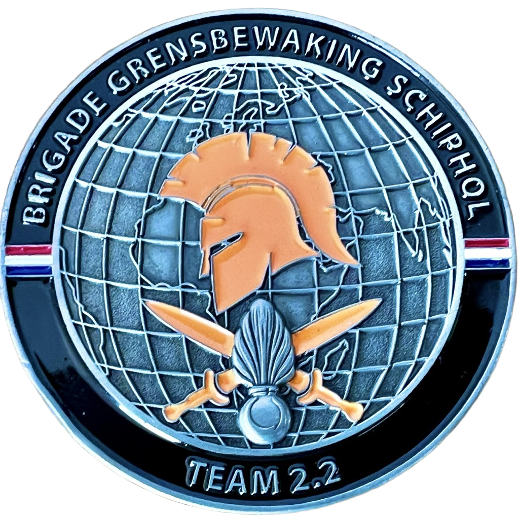 Brigde Grensbewaking Schiphol Team 2.2 Challenge Coin — front