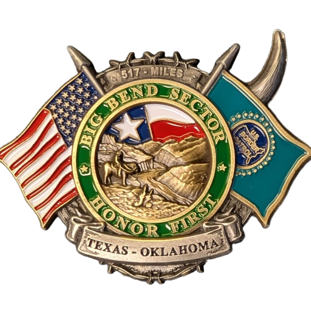 US Border Patrol Big Country / Big Bend Stichor Honor First Challenge Coin — back