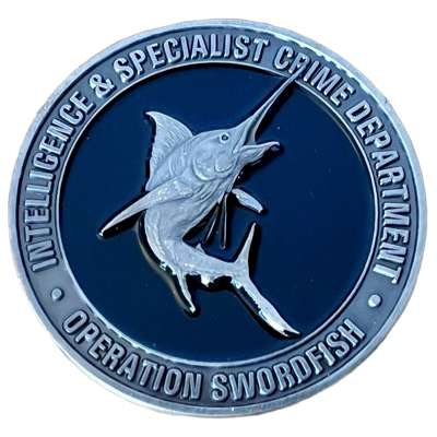 Operation Swordfish Intelligence & Specialist Crime Department Challenge Coin