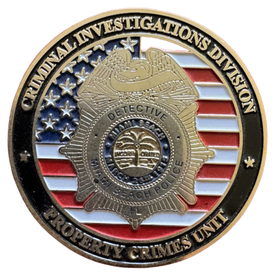 Miami Beach Police Criminal Investigations Division Property Crimes Unit