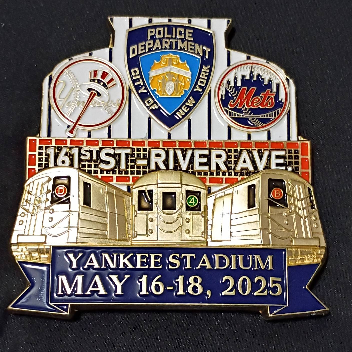 NYPD 2025 Yankee stadium security detail challenge coin — front