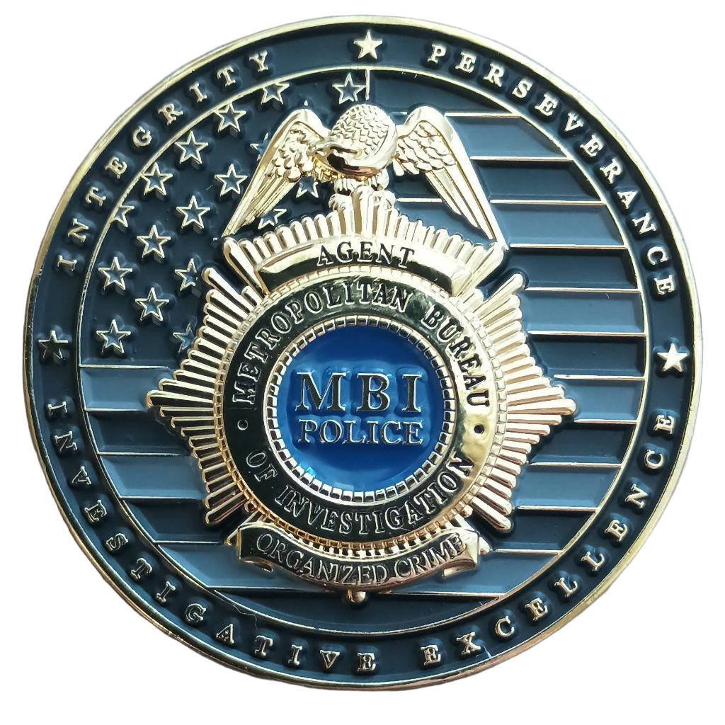 Metropolitan Bureau of Investigation Narcotics Vice Challenge Coin — back