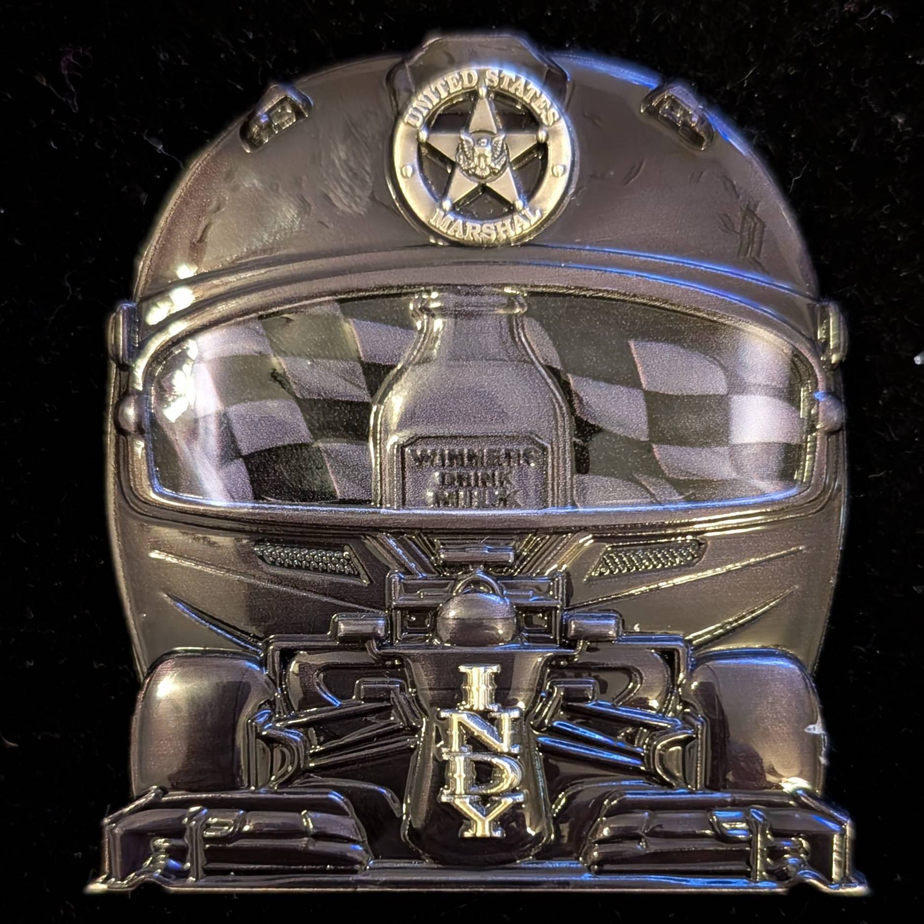 USMS Indy 500 coin — back
