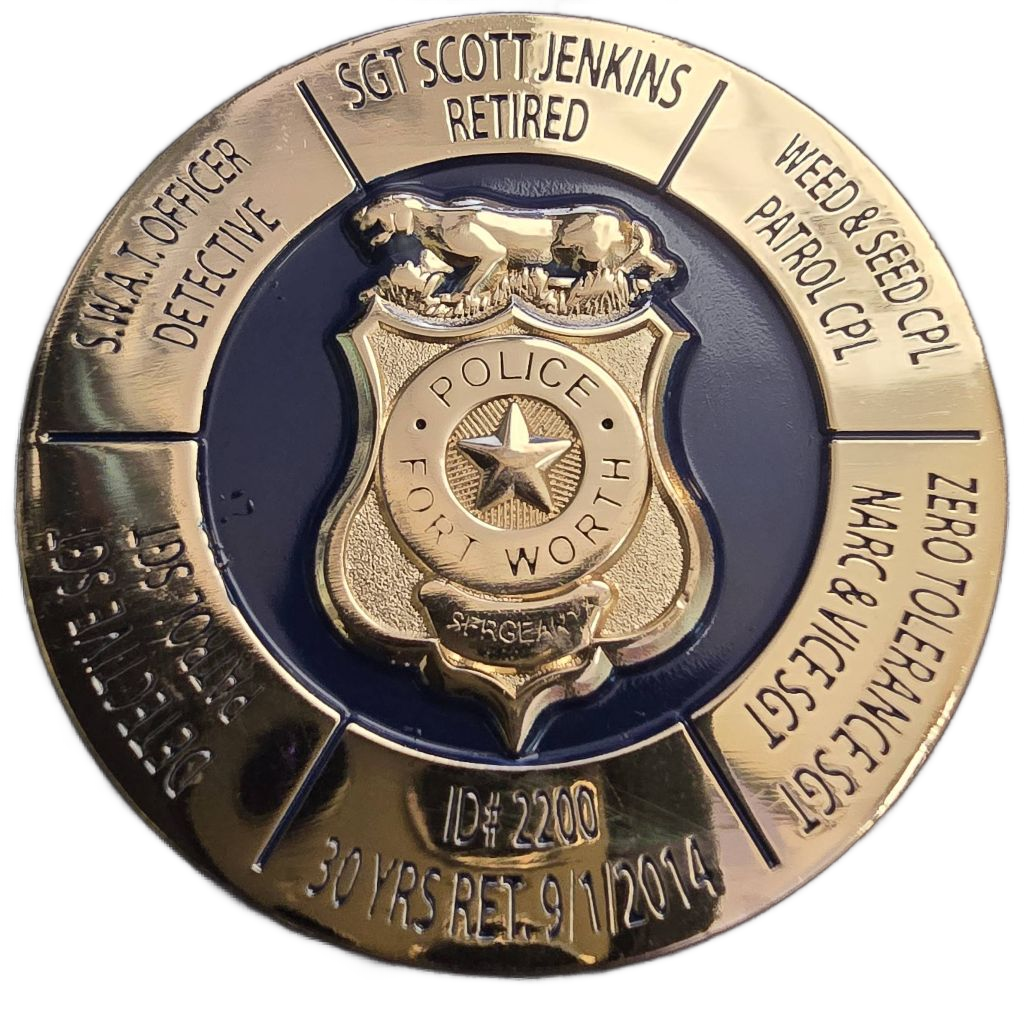 Sgt Scott Jenkins retired coin — back