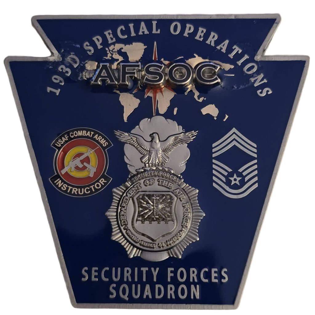 Chief Master Sergeant Patrick Judy / 193d Special Operations AFSOC Security Forces Squadron Challenge Coin — back